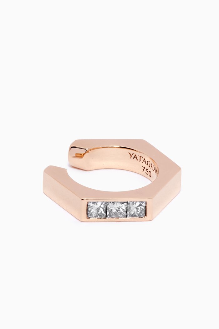 

Hexagon Diamond Single Earring in 18kt Yellow Gold