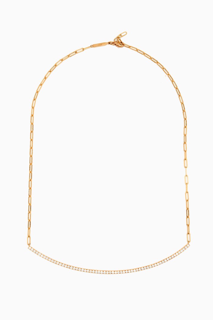 

Extra Large Diamond Curve Necklace in 18kt Yellow Gold