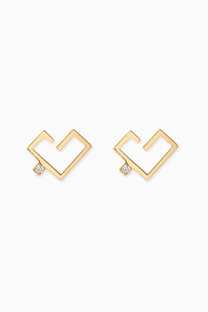 

Hubb Diamond Stud Earrings in 18kt Gold, White