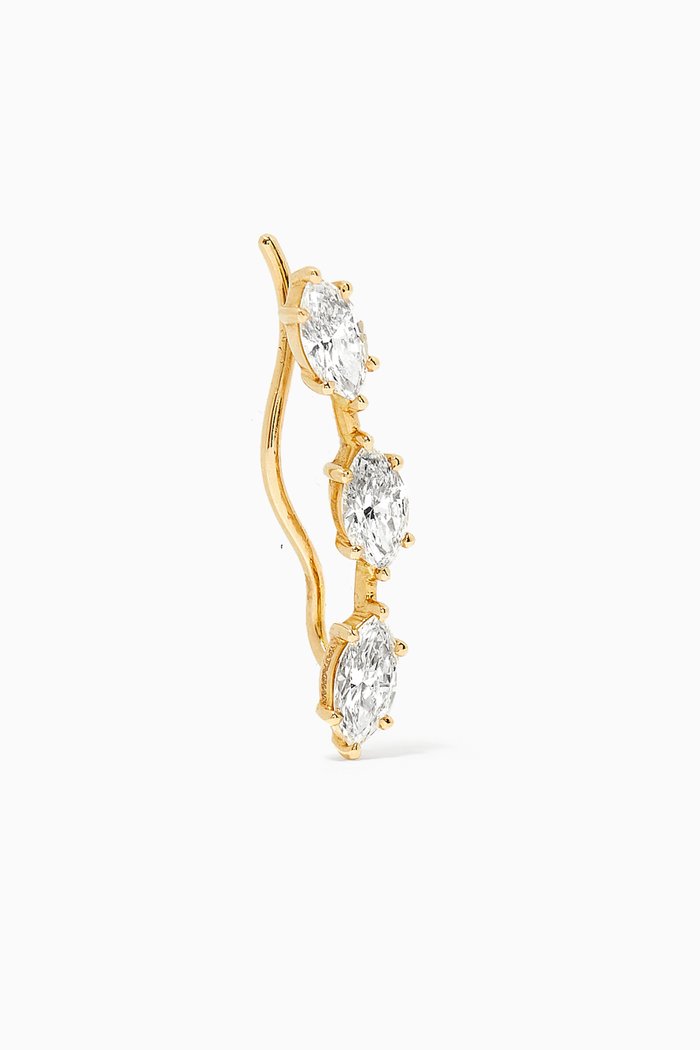 

Marquise-cut Diamond Single Ear Climber in 18kt Yellow Gold