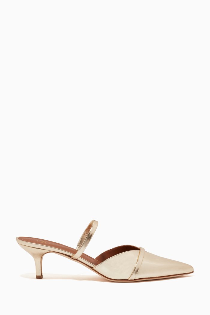 

Frankie 45 Mules in Metallic Nappa Leather, Gold