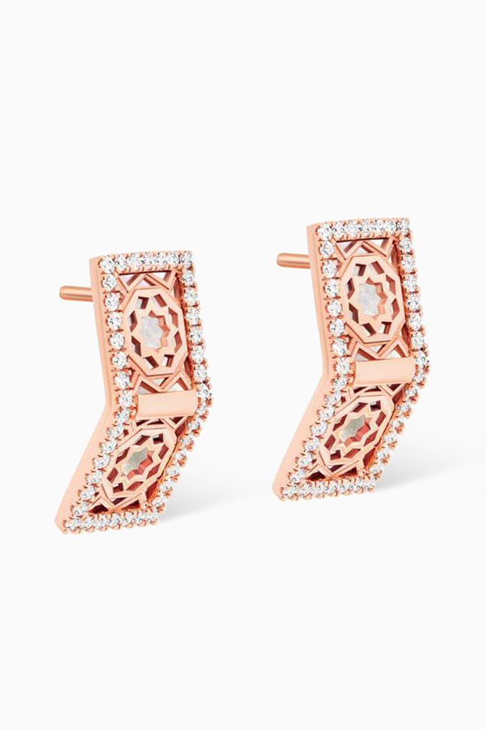

Oud Turath Diamond Stud Earrings in 18kt Rose Gold