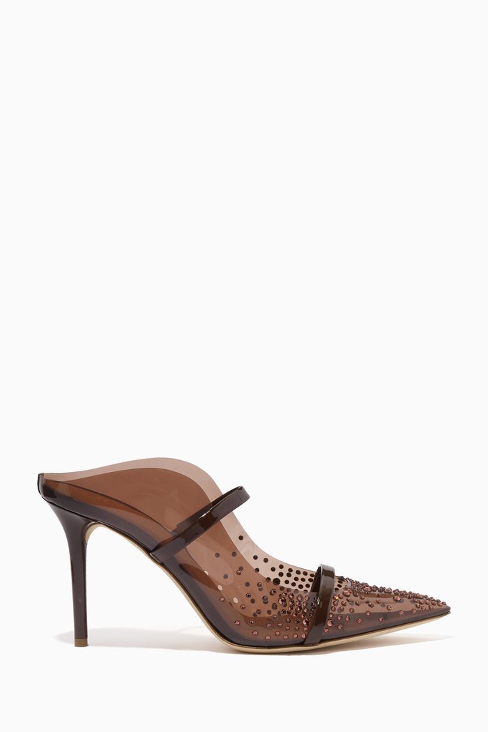 

Maureen 85 Crystal Mules in PVC, Brown