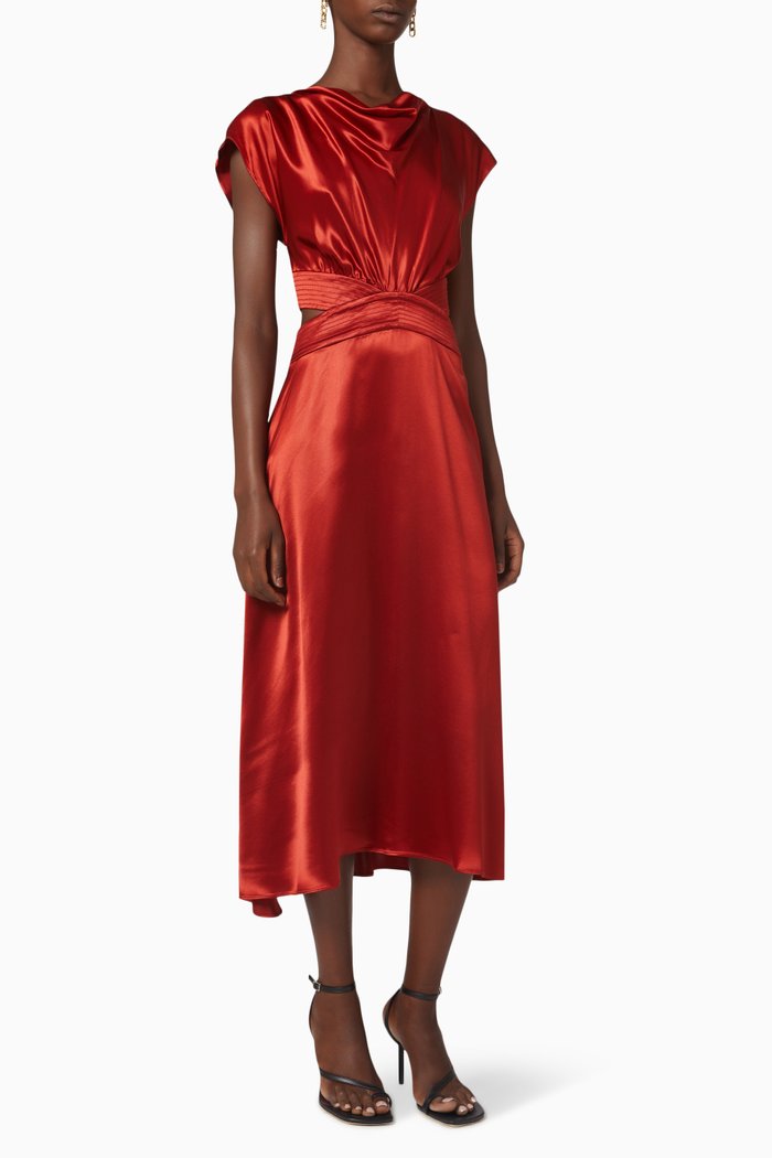 

Plympton Dress in Satin, Red