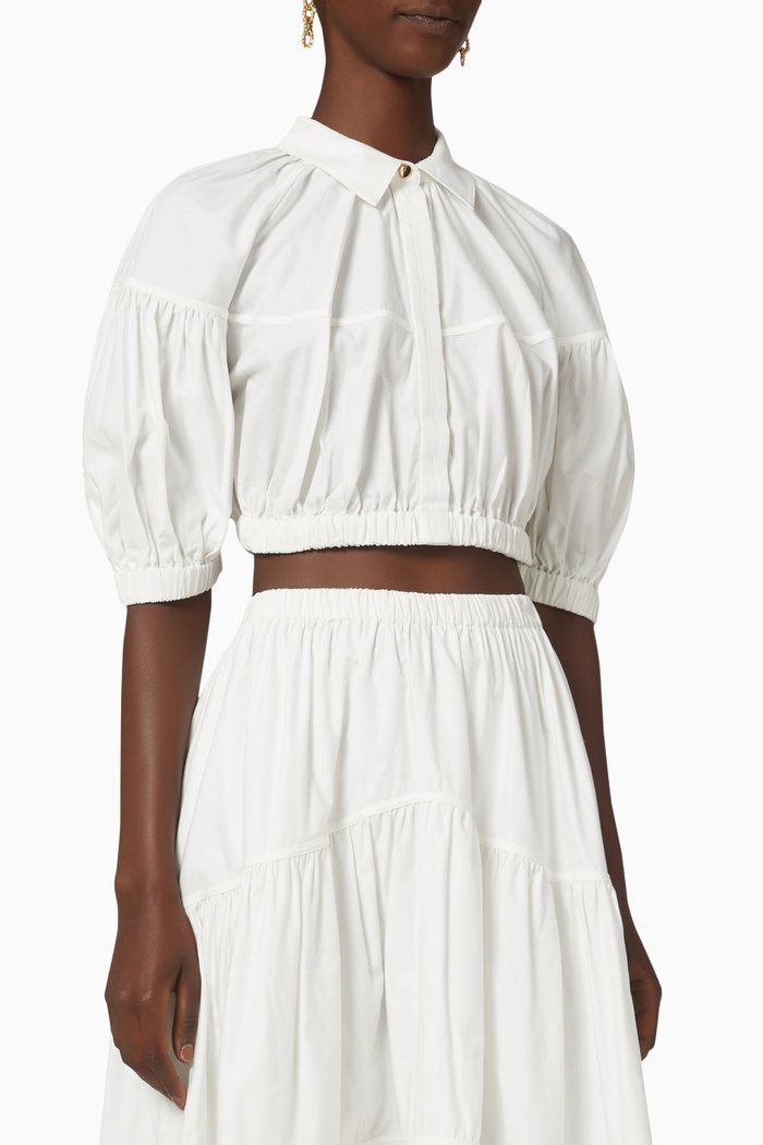 

Marquis Crop Top in Cotton, Neutral