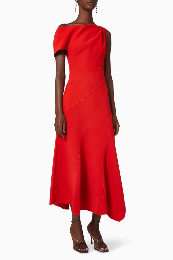 Corbyn Off Shoulder Dress, Red