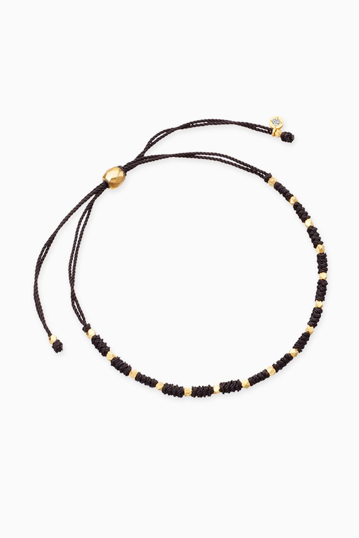 

Biography Luck Skinny Bracelet in 18kt Gold Vermeil, Black