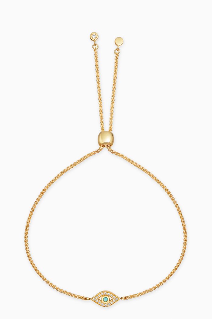Mini Evil Eye Kula Sapphire Bracelet in 18kt Gold Vermeil
