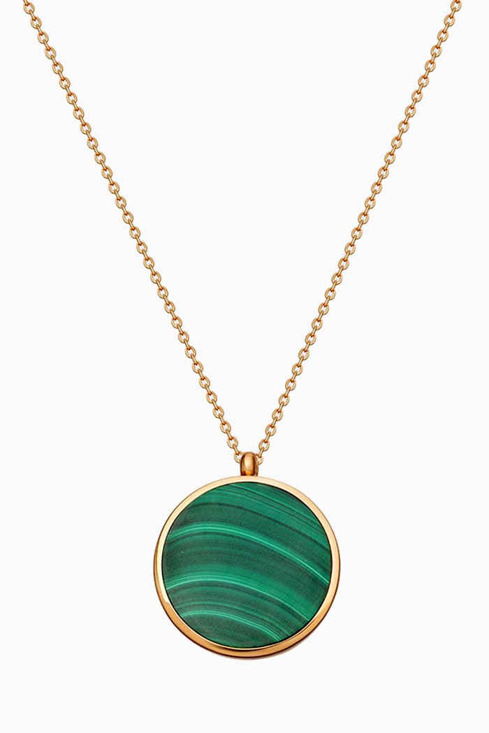 

Slice Stilla Malachite Locket Necklace in 18kt Gold Vermeil