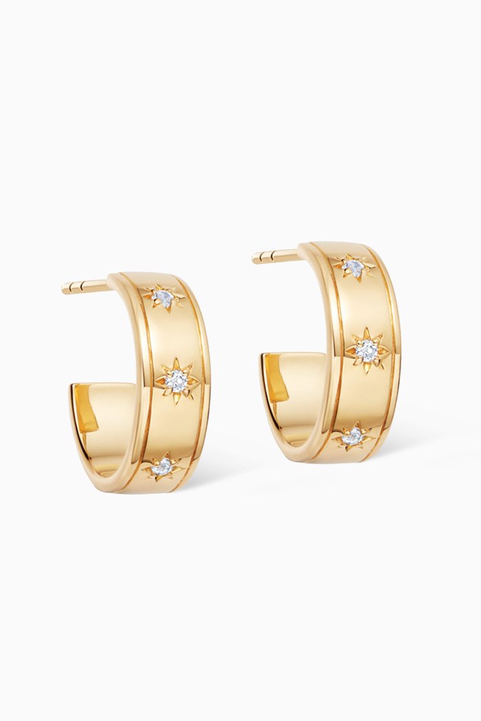 

Celestial Orion Sapphire Hoop Earrings in 18kt Gold Vermeil