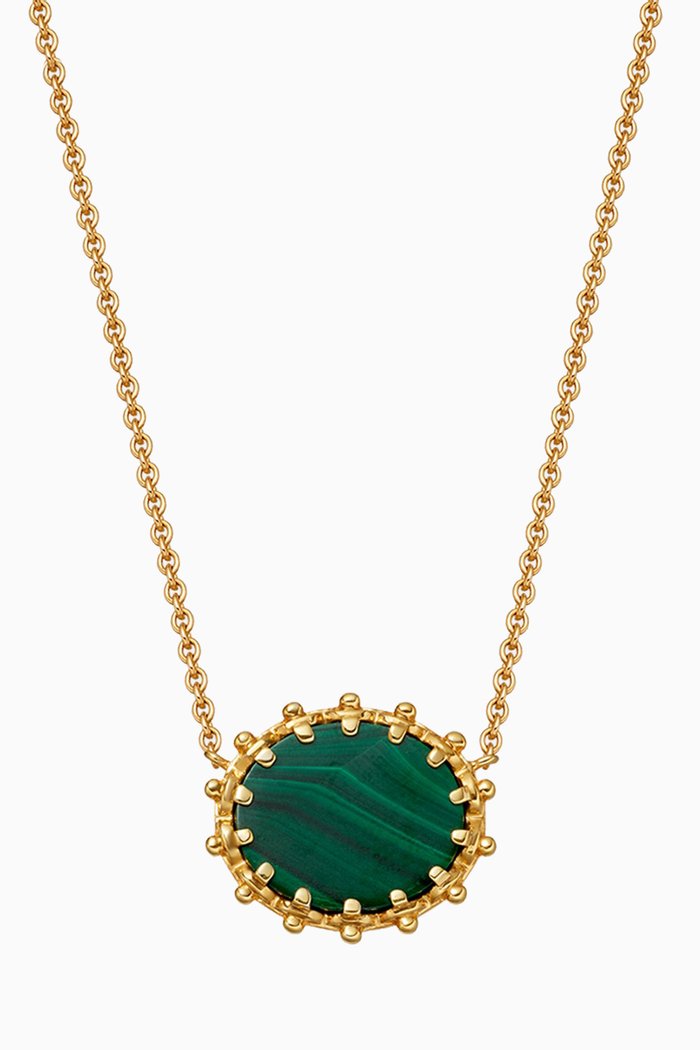 

Floris Malachite Pendant Necklace in 18kt Gold Vermeil