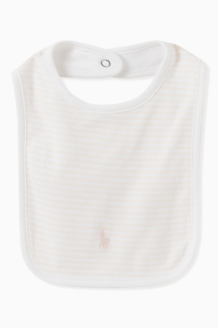 

Striped Bib in Cotton, Pink