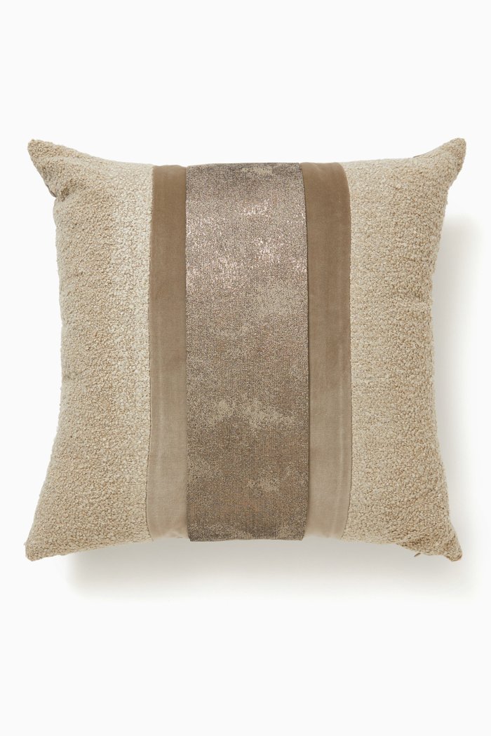 

Metallic Stripe Jacquard Cushion, 50 x 50, Neutral