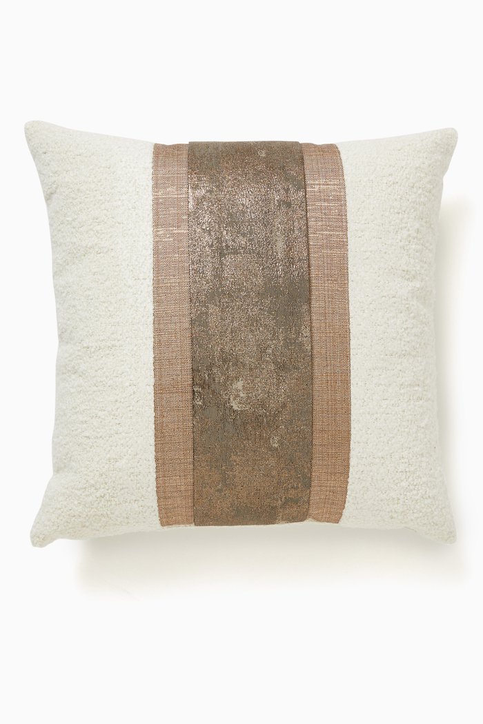 

Metallic Stripe Jacquard Cushion, 50 x 50, Multicolour