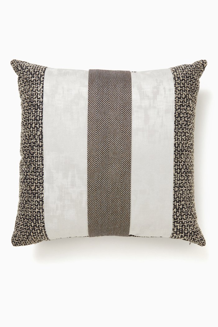 

Striped Jacquard Cushion, 50 x 50, Black