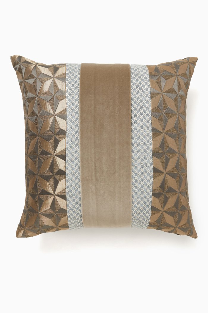 

Metallic Stripe Taupe Cushion, 50 x 50, Brown