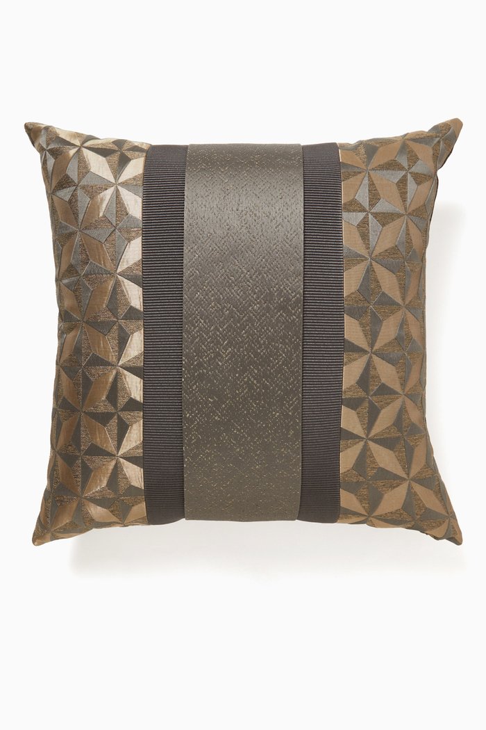 

Metallic Stripe Taupe Cushion, 50 x 50, Multicolour