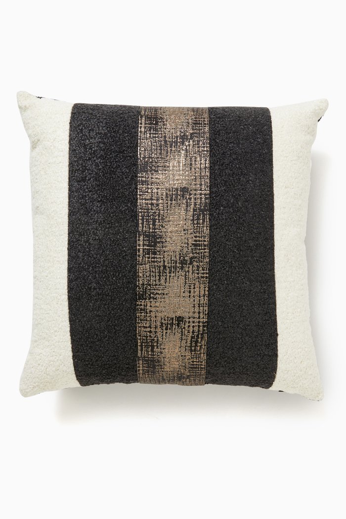 

Metallic Stripe Jacquard Cushion, 50 x 50, Grey