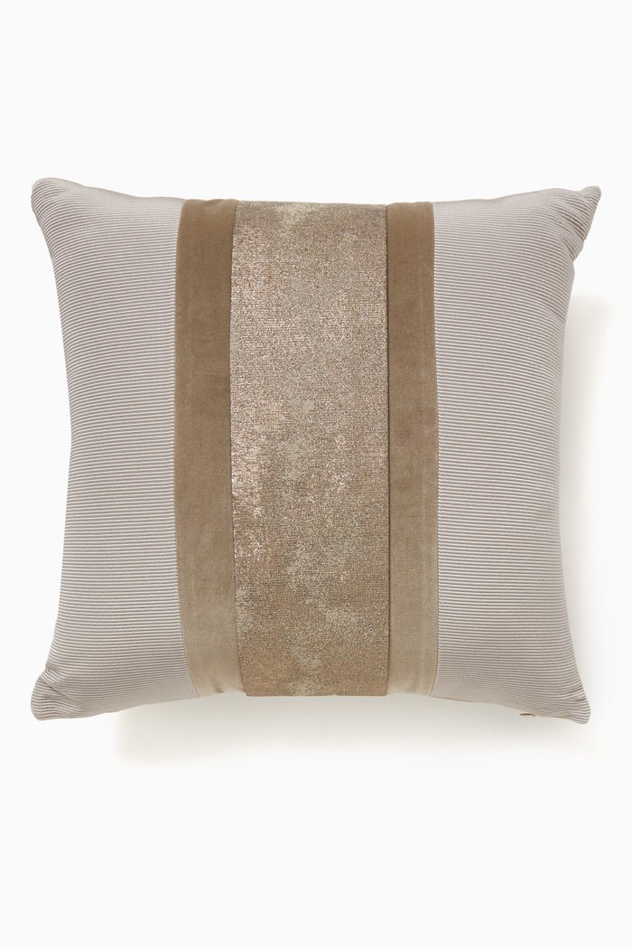 

Metallic Mink Stripe Taupe Cushion, 50 x 50, Neutral