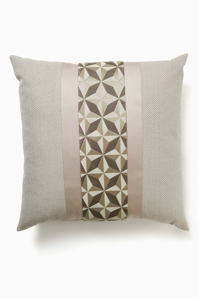 

Metallic Herringbone Jacquard Cushion, 50 x 50, Neutral