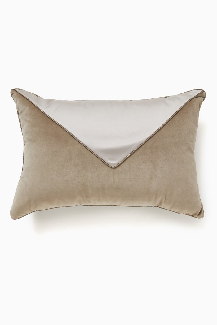 

Velvet & Satin Cushion, 60 x 40, Neutral