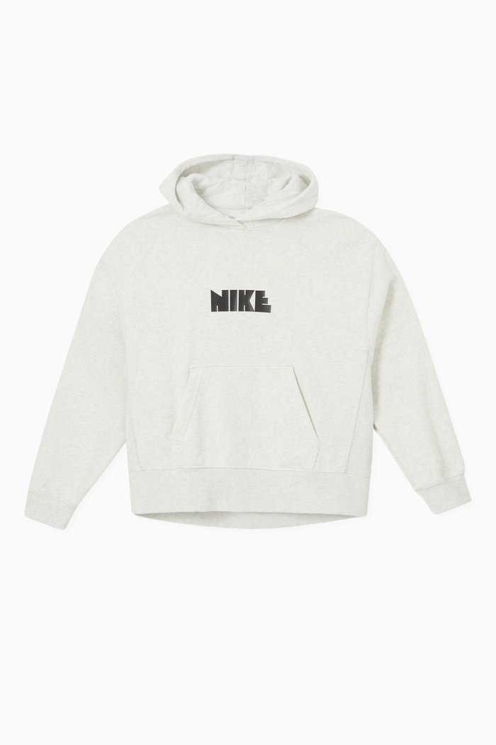 

Logo Hoodie in Cotton Blend Fleece, Grey