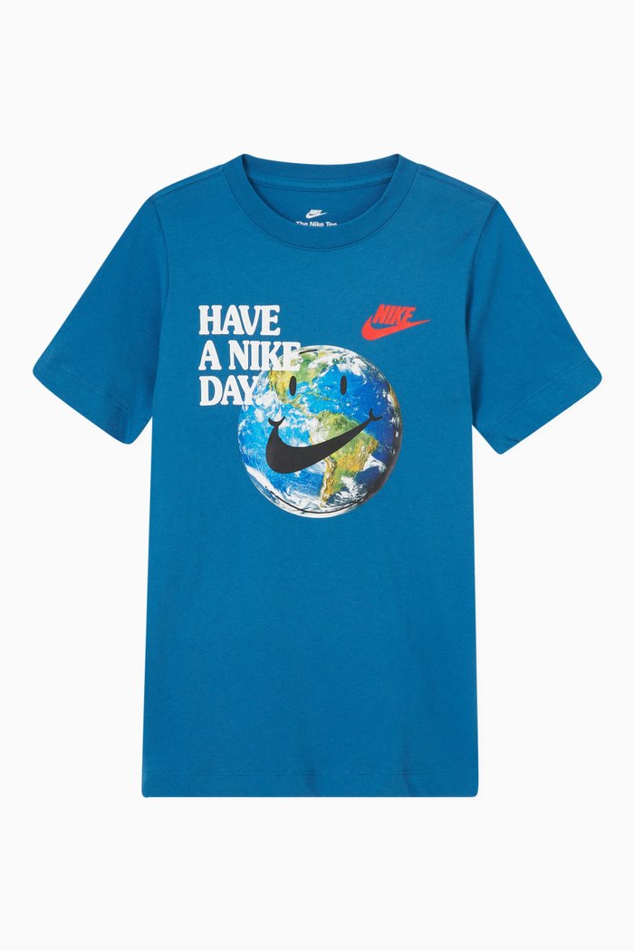 

Sportswear Logo Graphic T-shirt in Cotton Jersey, Blue