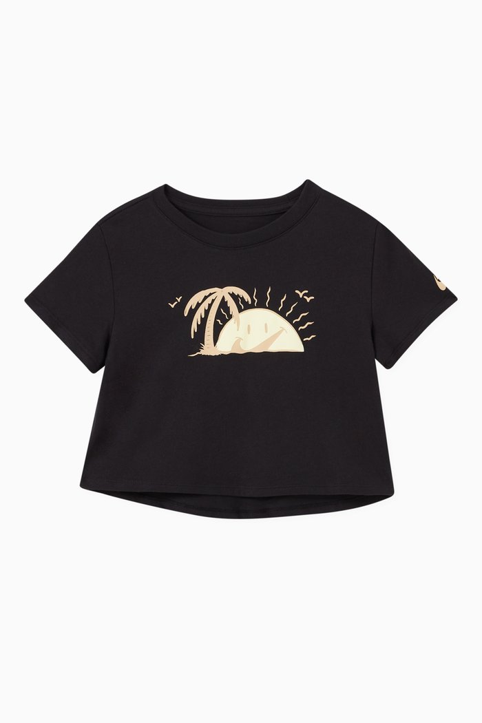 

Sun Swoosh Cropped T-shirt, Black