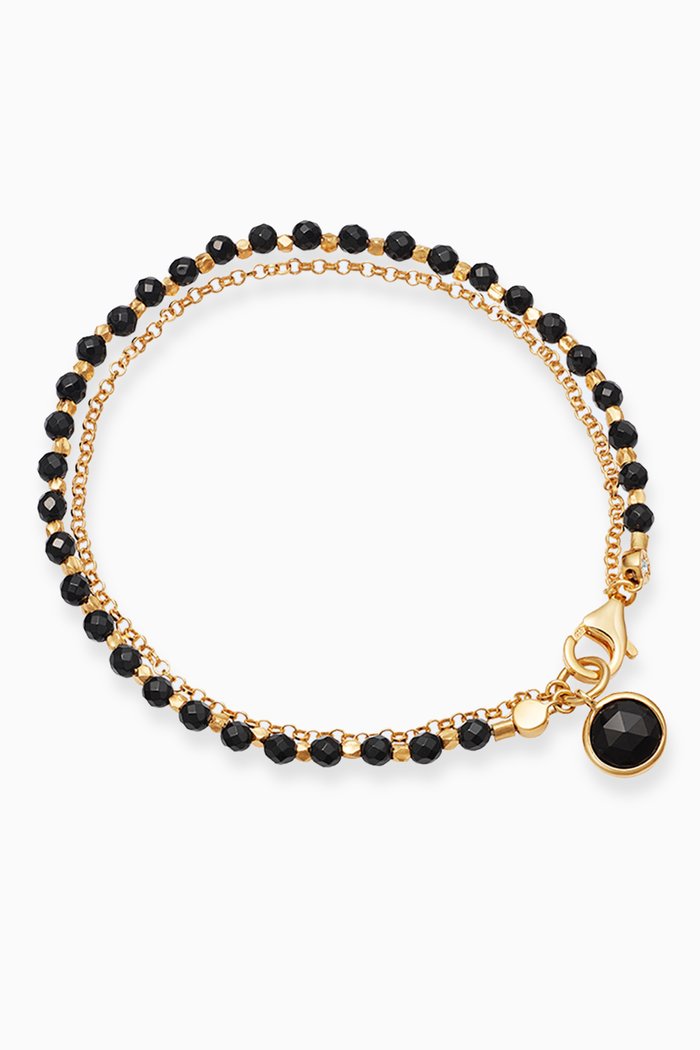 

Biography Black Onyx Bracelet in 18kt Gold Vermeil