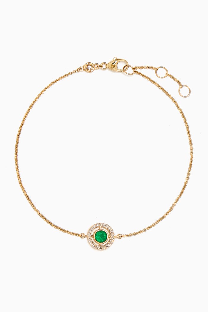 

Mini Icon Aura Emerald Bracelet in 14kt Gold