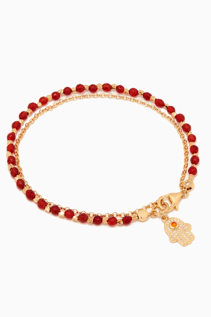 

Biography Hamsa Agate Bracelet in 18kt Gold Vermeil
