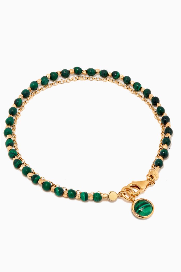 

Biography Malachite Bracelet in 18kt Gold Vermeil