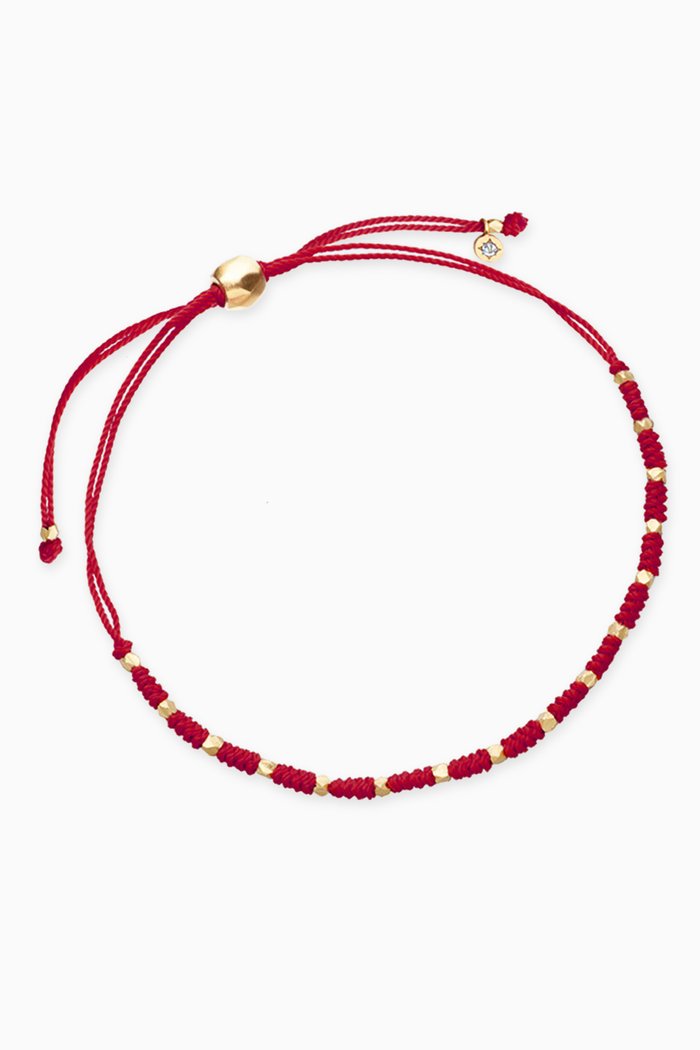 

Biography Protective Skinny Bracelet in 18kt Gold Vermeil, Red