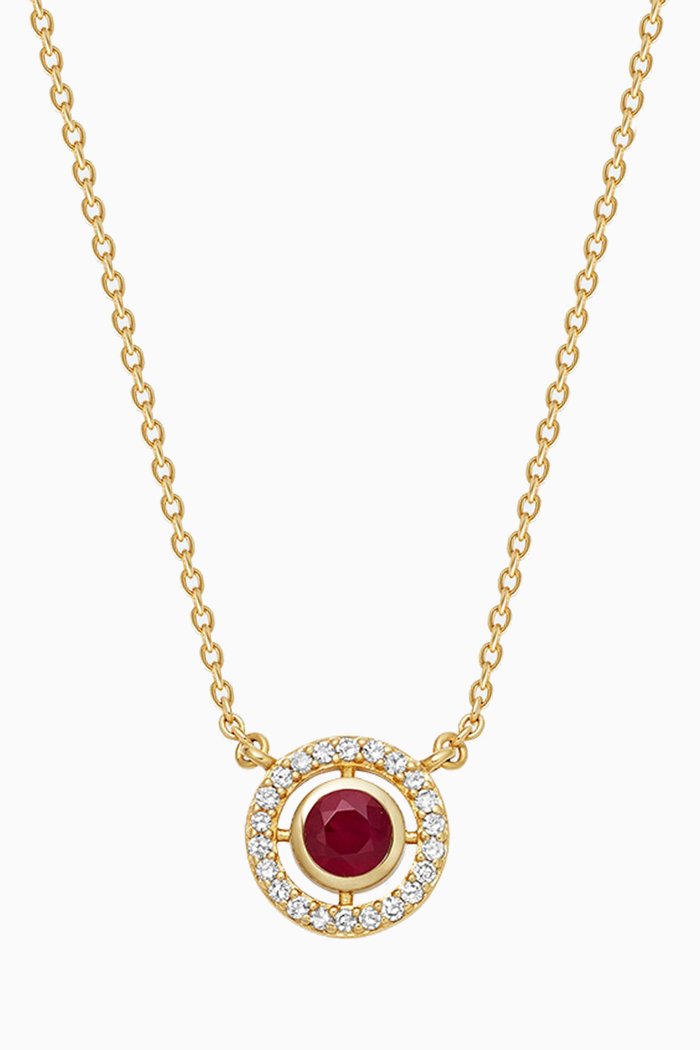 

Mini Icon Aura Ruby Pendant Necklace in 14kt Gold Vermeil