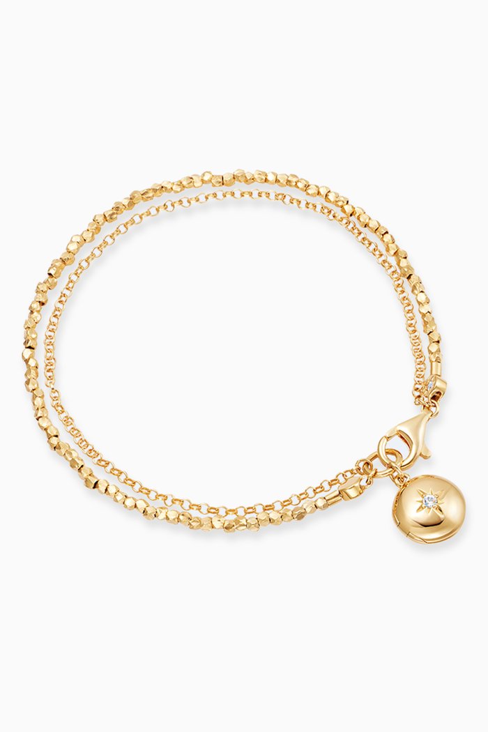 

Biography Locket Bracelet in 18kt Gold Vermeil