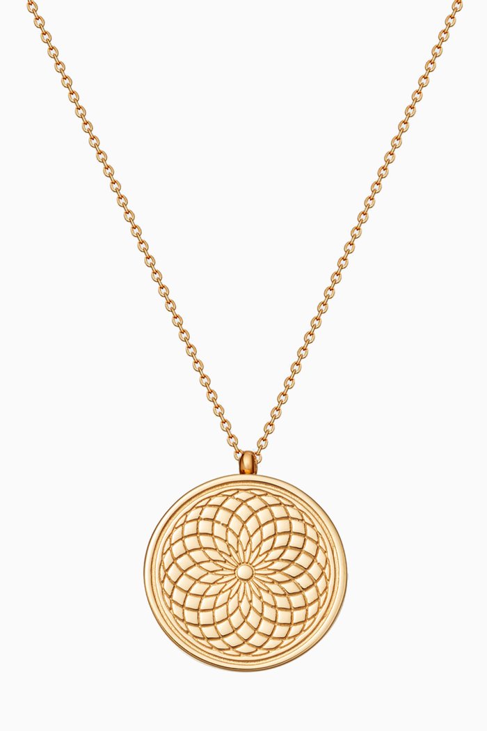 

Celestial Radial Locket Necklace in 18kt Gold Vermeil