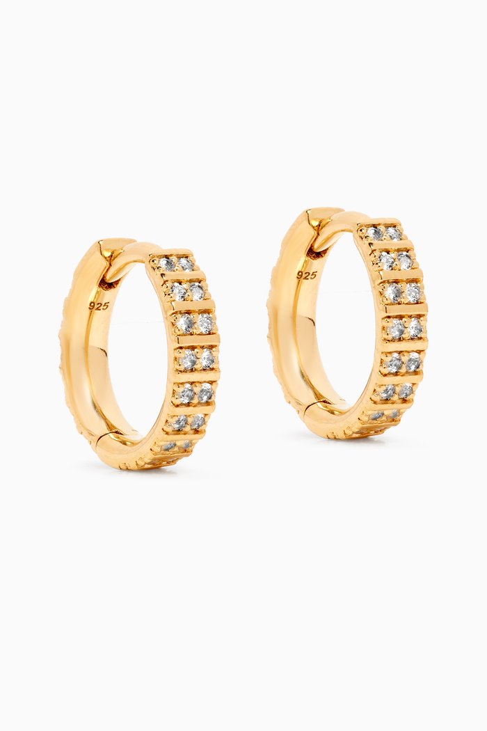 

Celestial Astra Sapphire Hoop Earrings in 18kt Gold Vermeil