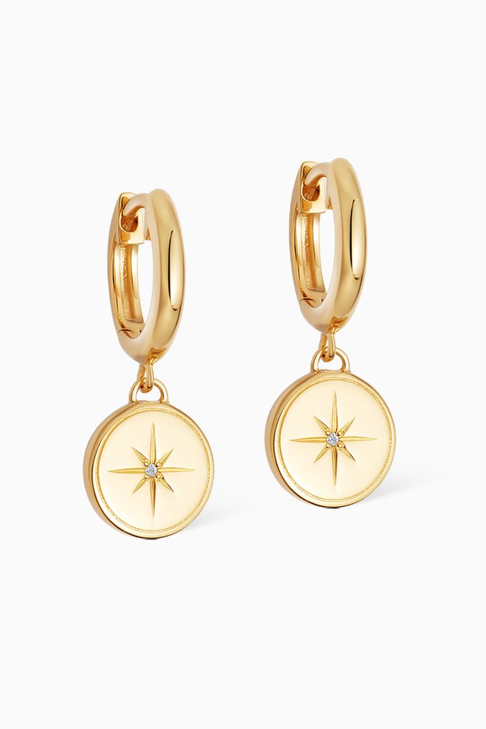 

Biography Celestial Compass Sapphire Drop Earrings in 18kt Gold Vermeil