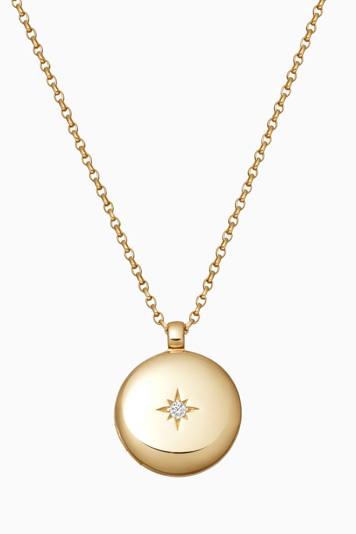 

Biography Medium Sapphire Locket Necklace in 18kt Gold Vermeil