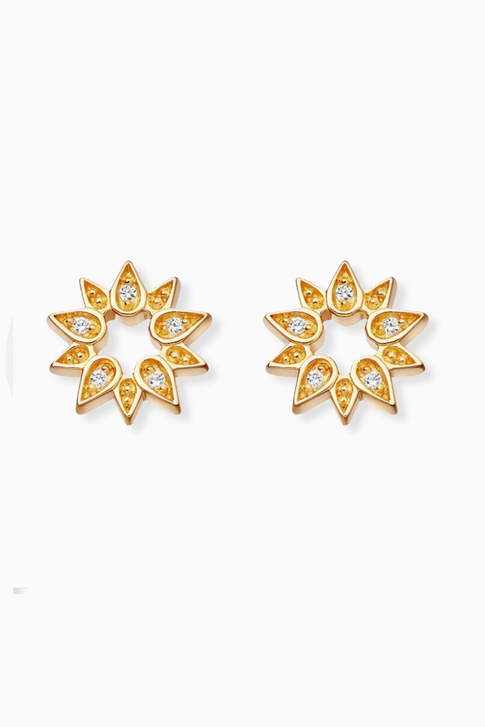

Biography Mini Sun Sapphire Stud Earrings in 18kt Gold Vermeil