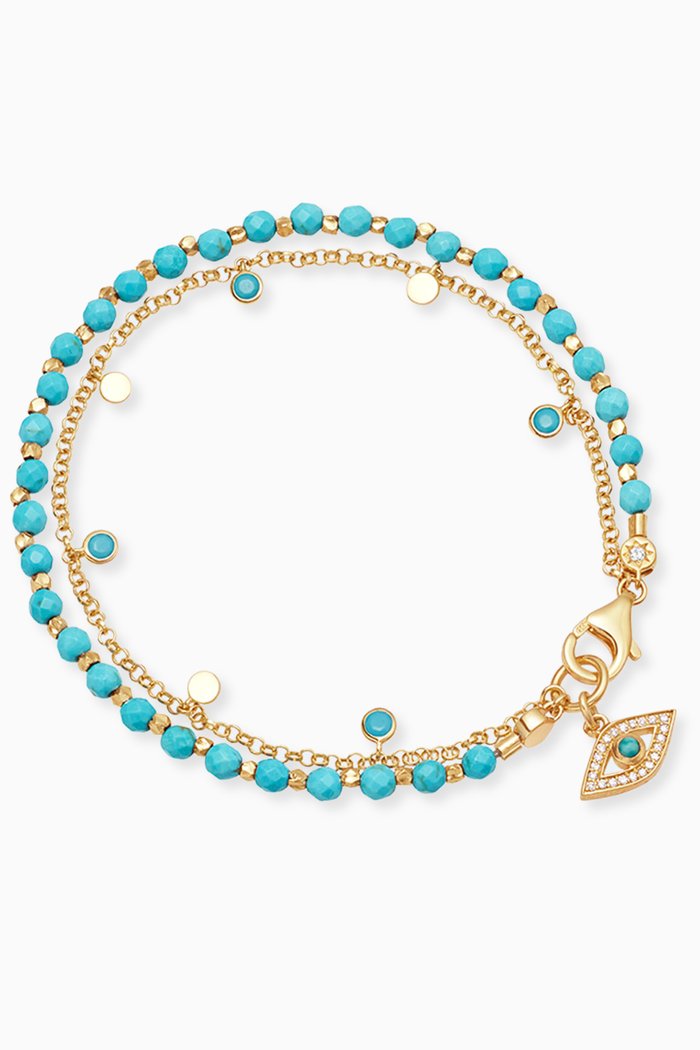 

Biography Evil Eye Turquoise Bracelet in 18kt Gold Vermeil