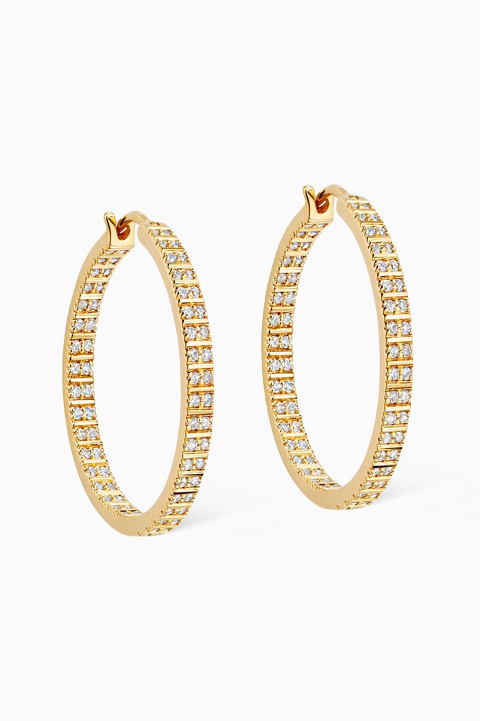 

Celestial Astra Large Sapphire Hoop Earrings in 18kt Gold Vermeil