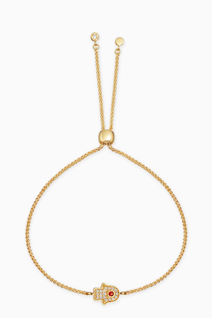 

Mini Hamsa Kula Ruby Bracelet in 18kt Gold Vermeil