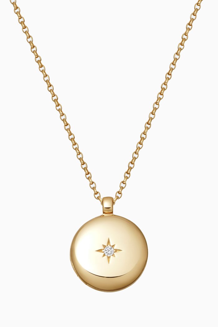 

Biography Mini Sapphire Locket Necklace in 18kt Gold Vermeil