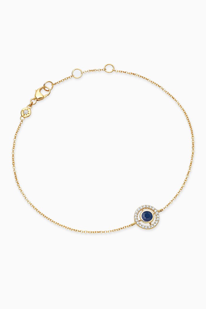 

Mini Icon Aura Sapphire Pendant Bracelet in 14kt Gold Vermeil
