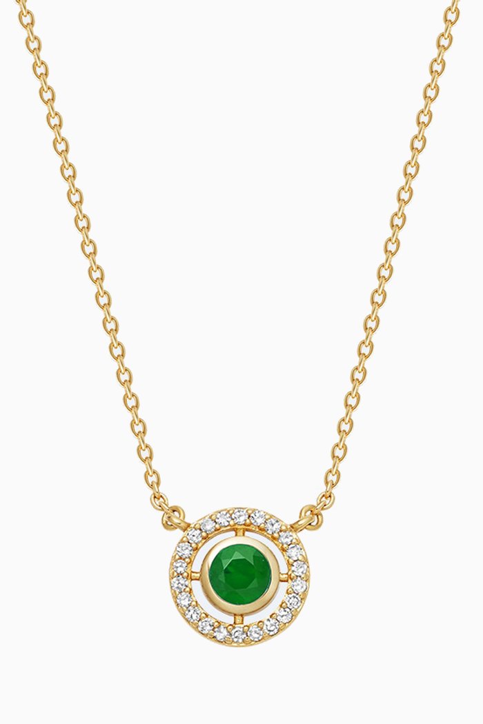 

Mini Icon Aura Emerald Pendant Necklace in 14kt Gold Vermeil