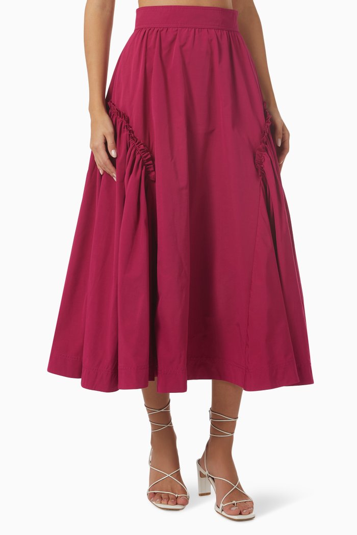 Promise High-waist Midi Skirt in Twill, Pink