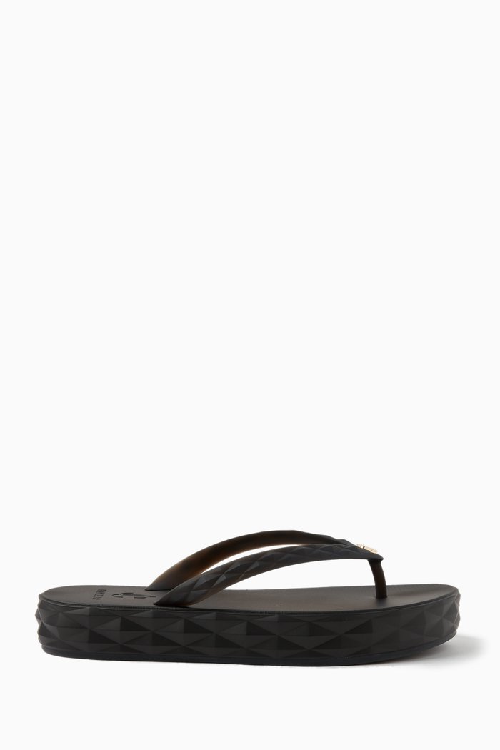 

Diamond Slip-on Flip Flops in Rubber, Black