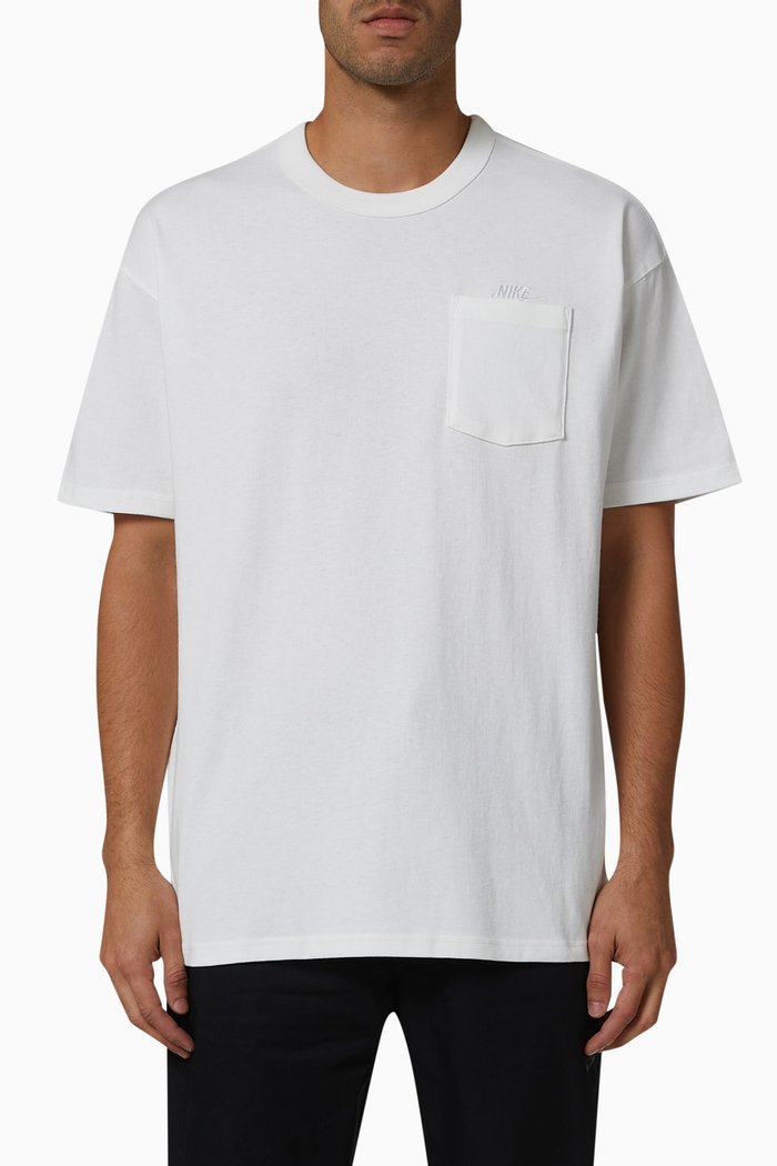 Premium Sportswear Essentials Pocket T-shirt in Cotton, White