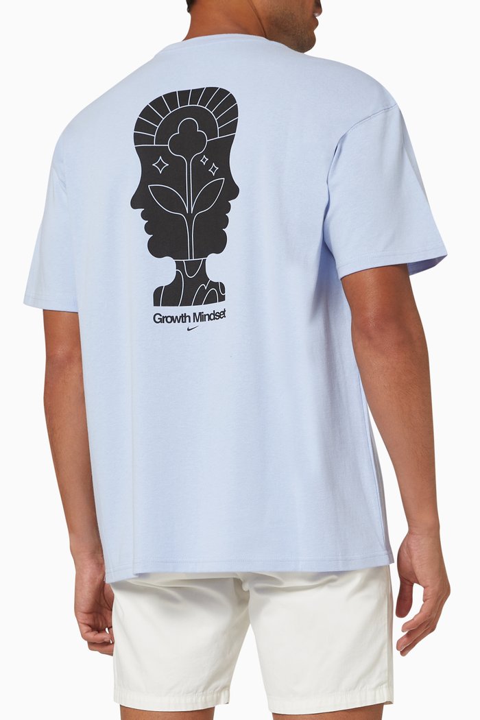 

T-shirt in Cotton Blend, Blue